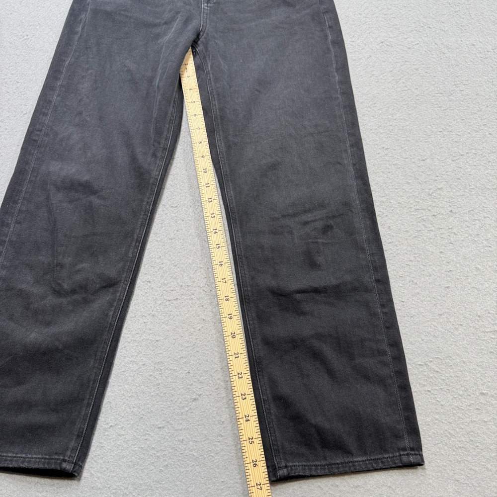 American Eagle Jeans Women's 6 Black Faded Wide Leg High Rise Baggy Streetwear - Picture 4 of 8